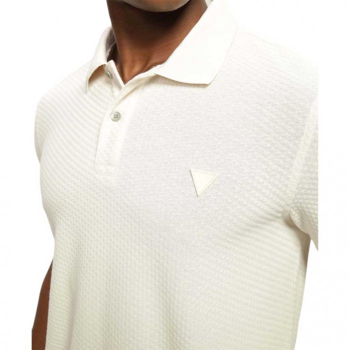 GUESS SMALL TRIANGLE SS POLO ECRU