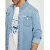 GUESS Slim fit denim shirt LIGHT BLUE