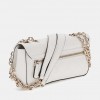 GUESS Bessey 4G logo patent mini crossbody WHITE