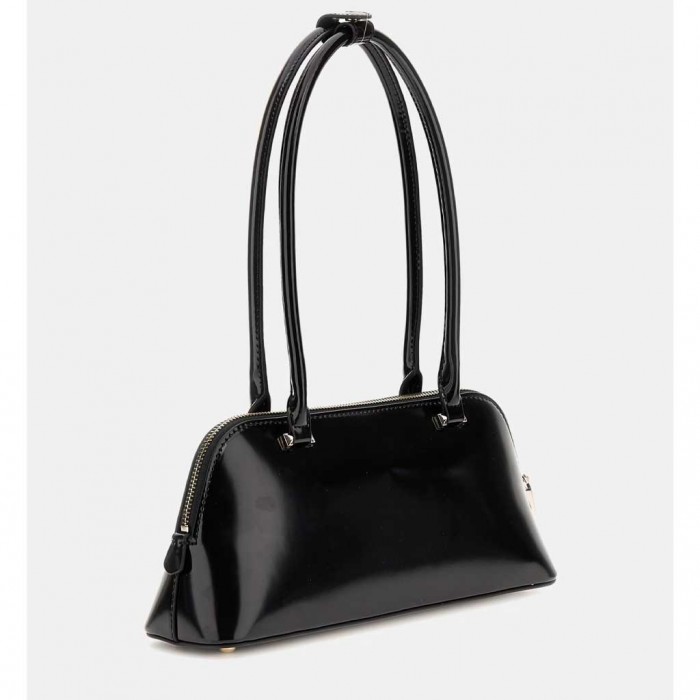 GUESS Arnela patent shoulder bag BLACK