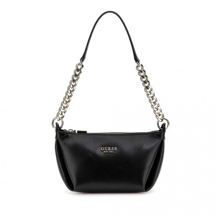 GUESS ECO EVAINE TOP ZIP SHOULDER BAG BLACK