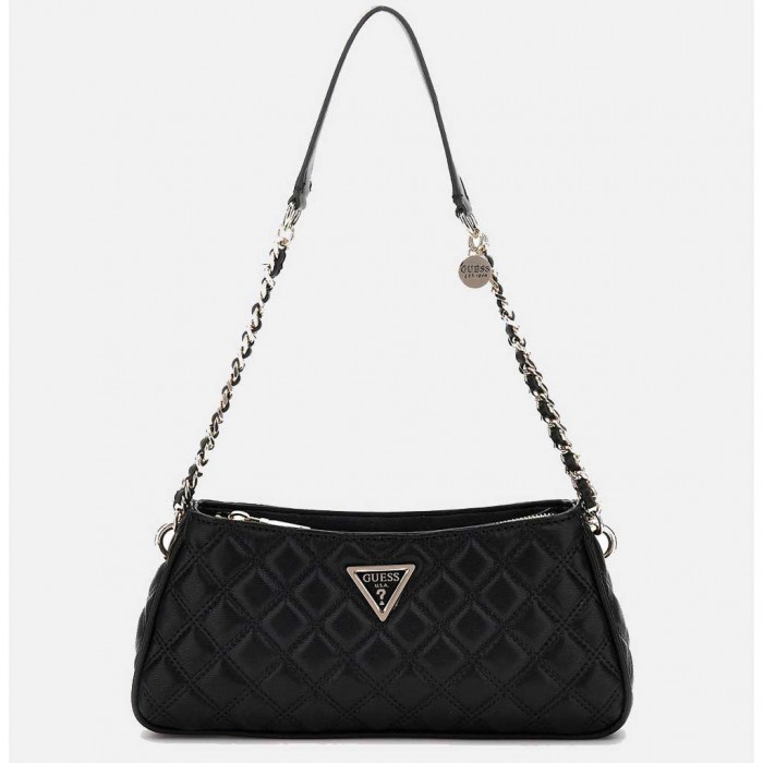 GUESS GIULLY TOP ZIP SHOULDER BAG BLACK