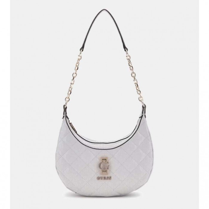 GUESS Bessey 4G logo patent mini hobo GREY