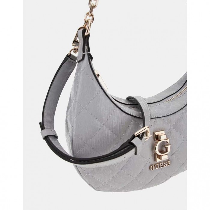 GUESS Bessey 4G logo patent mini hobo GREY