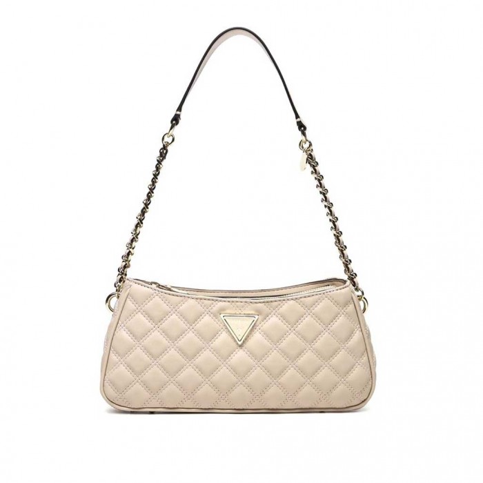 GUESS GIULLY TOP ZIP SHOULDER BAG WOMEN BEIGE