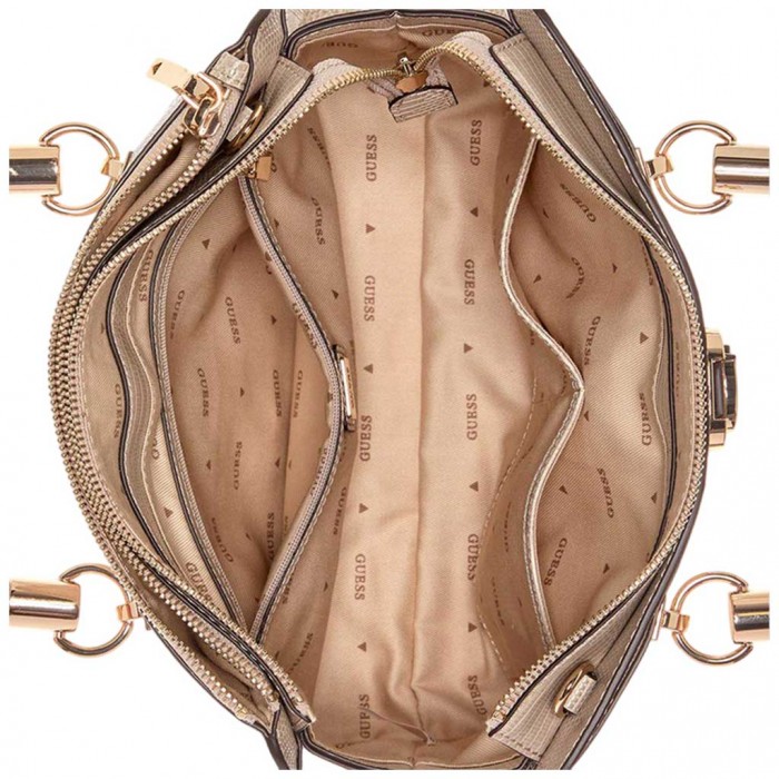 GUESS ORLINA SOCIETY SATCHEL TAUPE