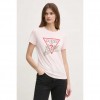 GUESS TRIANGLE LOVE CREW NECK T-SHIRT WOMEN PINK