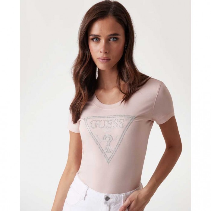 GUESS Triangle logo T-shirt PINK