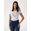 GUESS Animalier triangle logo T-shirt WHITE