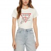 GUESS TRIANGLE LOVE CREW NECK T-SHIRT WOMEN ECRU