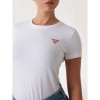 GUESS Small triangle logo stretch t-shirt WHITE