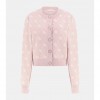 GUESS 4G logo wool blend cardigan PINK