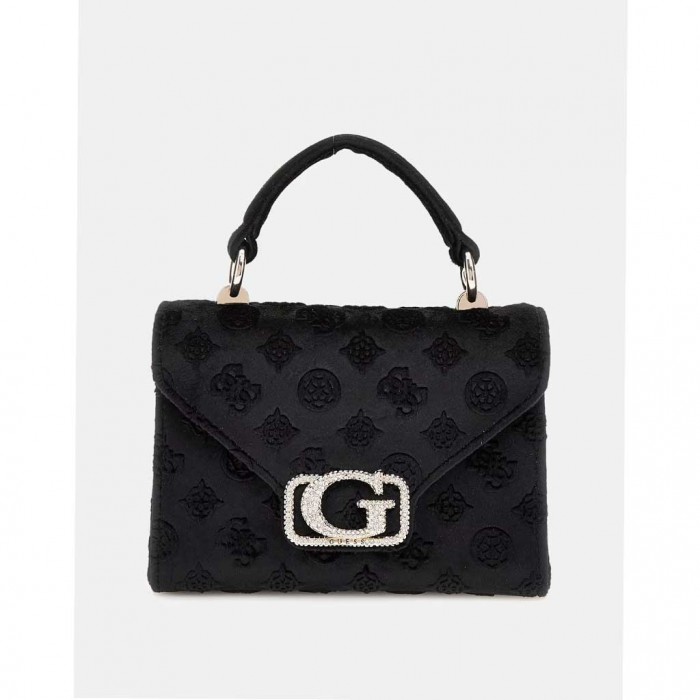 GUESS Zalina 4G peony logo mini handbag BLACK