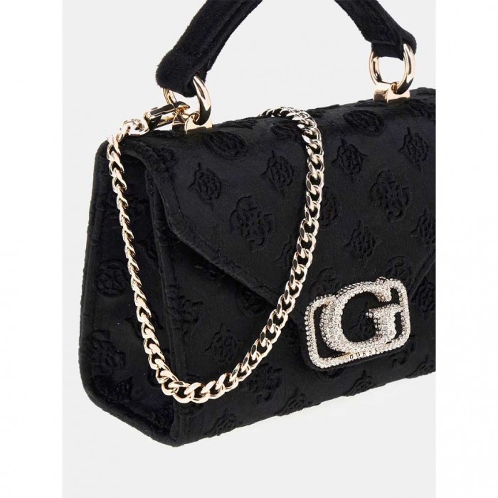 GUESS Zalina 4G peony logo mini handbag BLACK