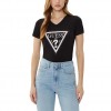 GUESS Women's T-shirt with V Neckline Black