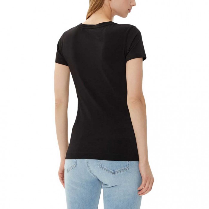 GUESS Women's T-shirt with V Neckline Black