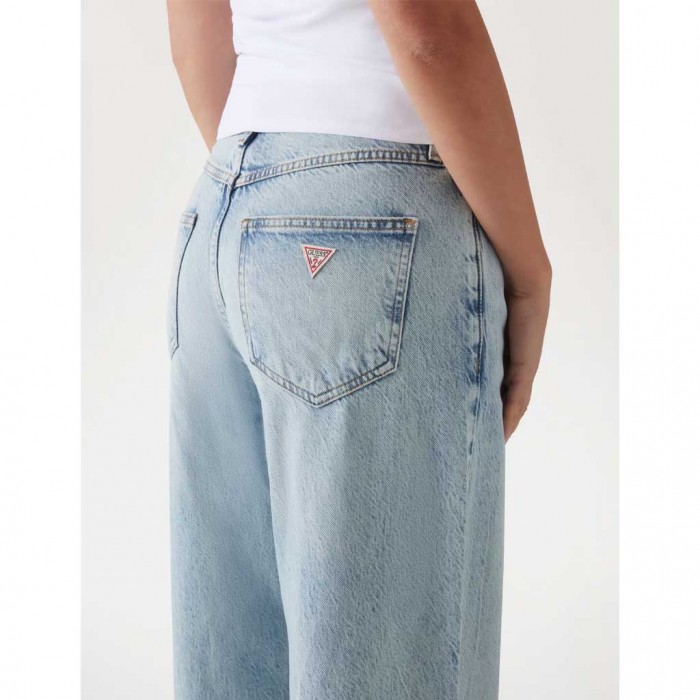 GUESS Bellflower wide leg denim pant LIGHT BLUE