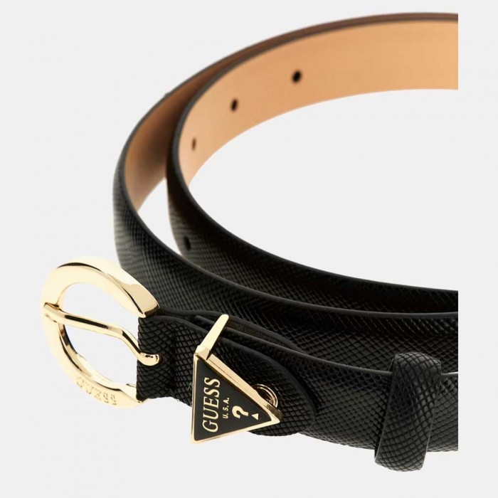 GUESS Noelle triangle logo belt BLACK