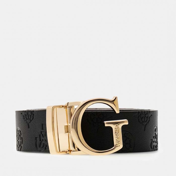 GUESS WOMAN James 4G logo belt BLACK/BEIGE