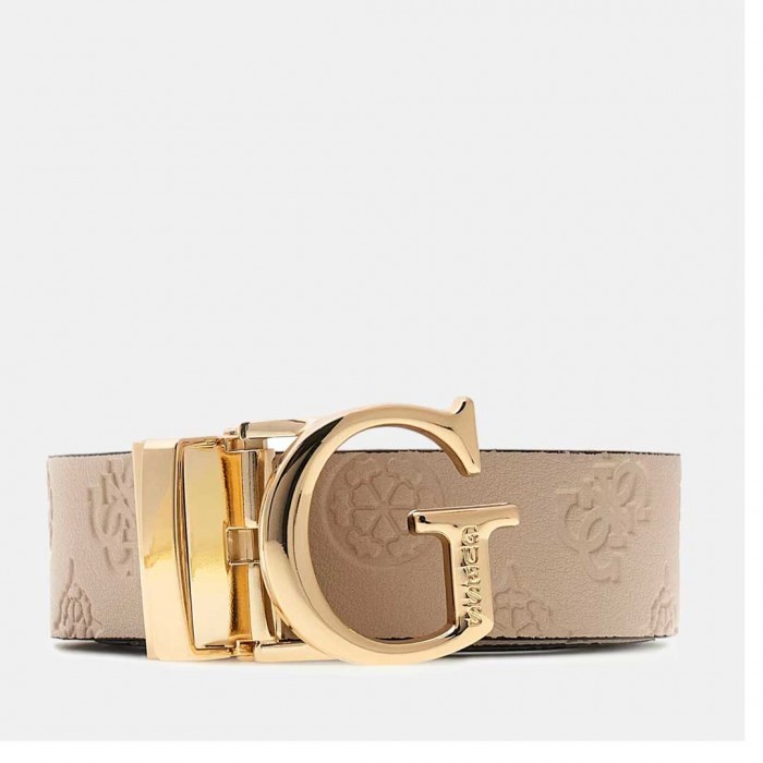 GUESS WOMAN James 4G logo belt BLACK/BEIGE