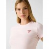 GUESS WOMAN Triangle logo stretch t-shirt PINK GUESS WOMAN Triangle logo stretch t-shirt PINK