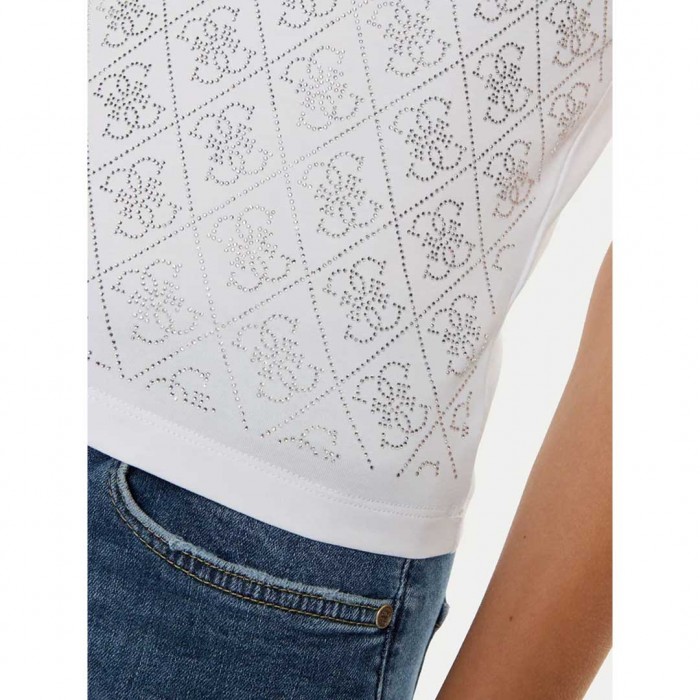 GUESS WOMAN 4G logo t-shirt WHITE