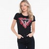 GUESS Triangle Women's T-shirt Floral Black GUESS Triangle Women's T-shirt Floral Black