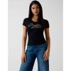 GUESS Logo rhinestones t-shirt BLACK GUESS Logo rhinestones t-shirt BLACK