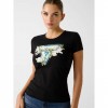 GUESS WOMAN Triangle logo t-shirt BLACK GUESS WOMAN Triangle logo t-shirt BLACK