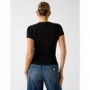 GUESS WOMAN Triangle logo t-shirt BLACK GUESS WOMAN Triangle logo t-shirt BLACK