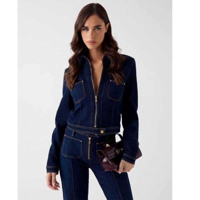 GUESS Cropped denim jacket BLUE