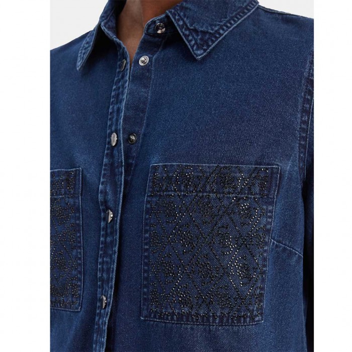 GUESS WOMAN SHIRT JEAN BLUE