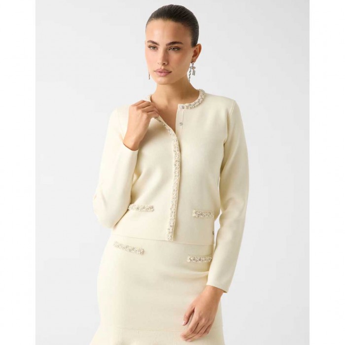 GUESS WOMAN Beads cardigan ECRU