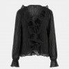 GUESS Chiffon ruffle blouse BLACK GUESS Chiffon ruffle blouse BLACK