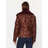 GUESS WOMAN LEATHER JACKETT BROWN