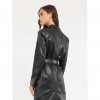 GUESS WOMAN LEATHER COAT BLACK