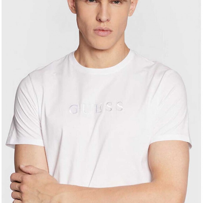 GUESS Embroidered logo t-shirt WHITE