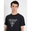 GUESS MAN T SHIRT Triangle logo BLACK