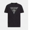 GUESS MAN T SHIRT Triangle logo BLACK