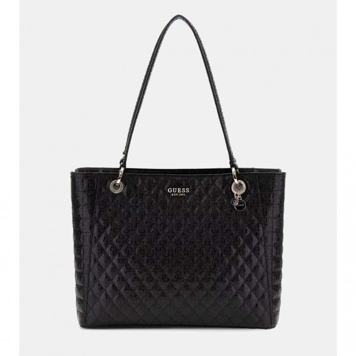 GUESS Yarmilla all-over logo shopper BLACK