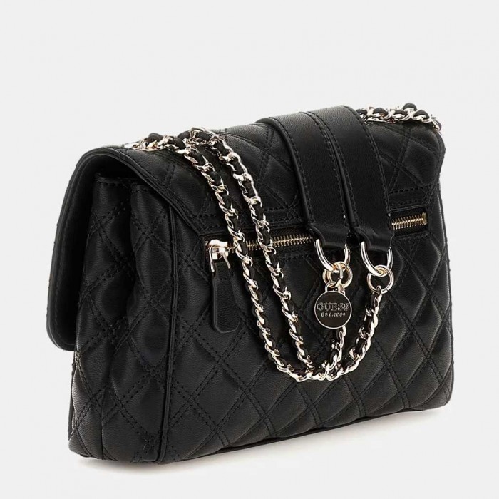 GUESS Giully quilted crossbody BLACK 1