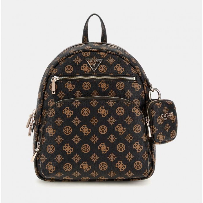 GUESS Power play 4g peony logo backpack BROWN