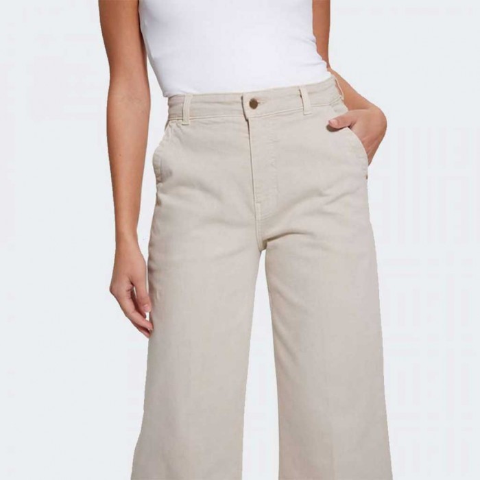 GUESS Darma High-Rise Wide-Leg Pants BEIGE