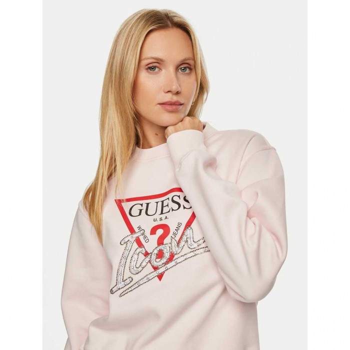 GUESS WOMAN SWEATSHIRT ICON PINK