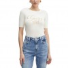 GUESS Paloma Logo Rn Ss Swtr CREAM WHITE