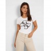 GUESS Front logo stretch t-shirt WHITE4