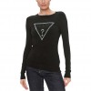 GUESS Rhinestones front logo sweater BLACK