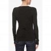 GUESS Rhinestones front logo sweater BLACK