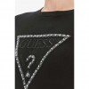 GUESS Rhinestones front logo sweater BLACK