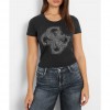 GUESS SS RN 4G LOGO TEE WOMAN BLACK